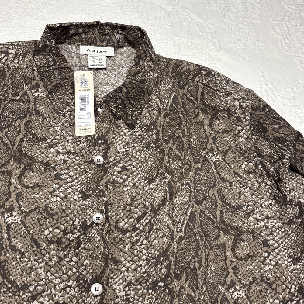 NWT Ariat Women's XXL Western Wear Homestyle LS Desert Snake Print